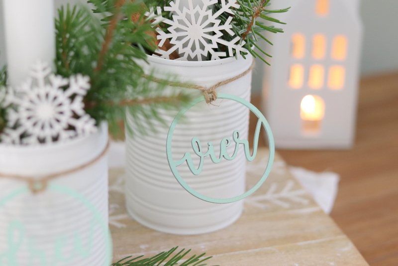 DIY - selbstgemachter Adventskranz aus Dosen / Konservendosen mit Tannengrün und Stabkerzen