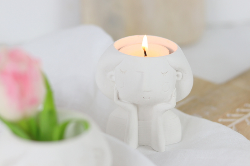 DIY - selbstgemachte Raysin Mädchenkopf - Figur zum Bepflanzen oder für eine Kerze - süße Deko