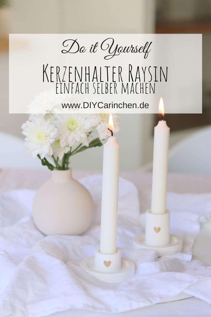 DIY Anleitung - Kerzenhalter aus Raysin mit Herz einfach selber machen