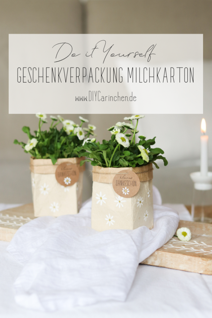 DIY Upcycling Anleitung - Geschenkverpackung aus Milchkarton basteln
