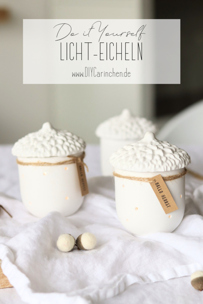 Herbstdeko selber machen: Eichel-Licht aus Raysin gießen